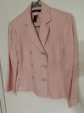 Lauren Ralph Lauren Light Pink Double-Breasted Blazer